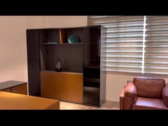 BESTON Móveis de Escritório com 2 Portas de Vidro Deslizantes, Armário de Arquivos, Armário de Armazenamento de Madeira