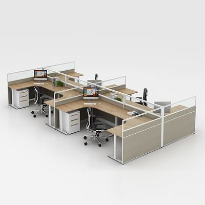 Mesas de trabalho de escritório de 8 lugares com espessura de 25 mm Estação de trabalho modular