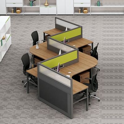 Mesas de trabalho de escritório de 4 lugares espessura 30 mm divisória de cubículo
