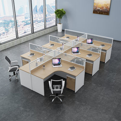 2 4 6 Mesa de Estação de Trabalho de Escritório Moderna para Pessoas com Perfil de Alumínio, Material de Tecido e Painel de 30mm de Espessura