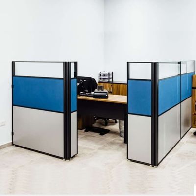 Mesas de trabalho de escritório de cubículo único azul 30 mm com painéis divididos