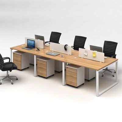 Mesas de escritório de placa de melamina Móveis 6 lugares 3600 mm