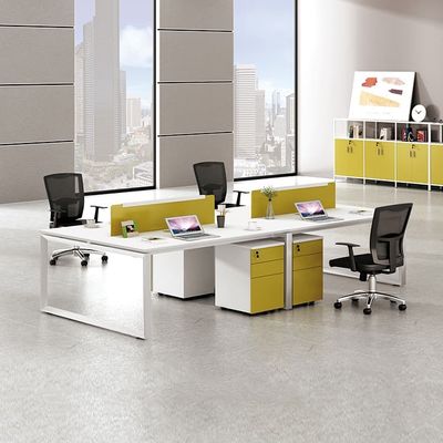 Cubículo de mesa de estação de trabalho de computador de 4 funcionários verde com placa E1 MFC