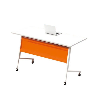 Mesa de treinamento dobrável laranja escritório perna de metal para várias pessoas