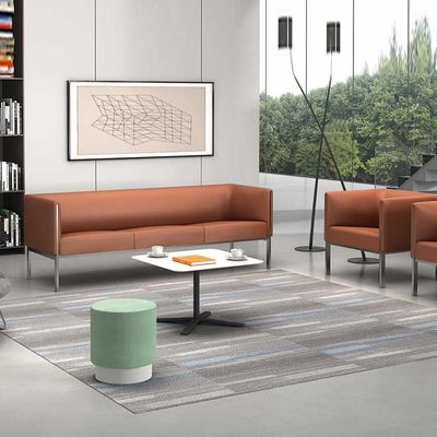 Conjunto de sofá de couro de canto laranja Flexibilidade tecido modular 1 2 3 lugares