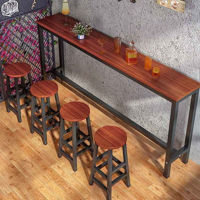 Cadeira alta marrom vintage mesa de bar com 1,6 m de altura para cafeteria