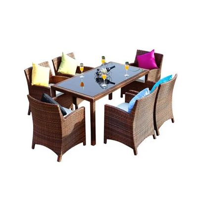 Conjunto de sofás de canto ao ar livre de vime à prova d'água de alta resistência UV moderno cadeira de jardim