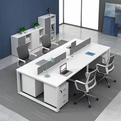 Mesa de trabalho de escritório à prova d'água branco resistente a manchas com borda de PVC