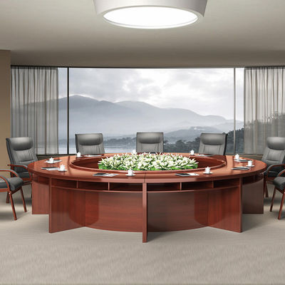 Mesa de conferências redonda grande personalizada de madeira clássica para 10 lugares
