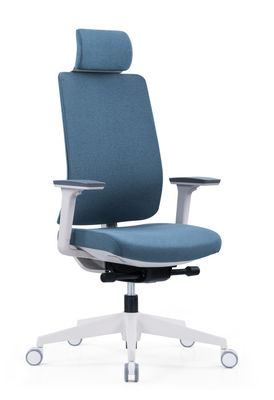 Cadeira de escritório de malha de tecido giratório azul ergonômica com braço elevador 3D
