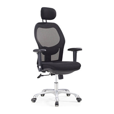 Cadeira de trabalho de malha preta ergonômica Cadeira giratória de escritório para sala de reuniões