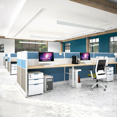 60 mm Espessura Estação de trabalho de escritório divisórias Cubicle 6 Mesa de estação de trabalho do pessoal