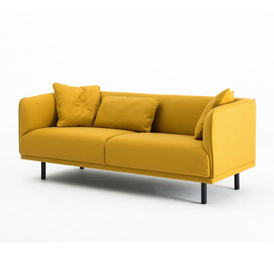 Sofá de sala de estar moderno de 3 lugares amarelo PU de couro Sofá de escritório