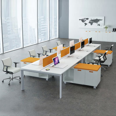 Mobiliário de escritório de madeira 8 pessoas Mesa de pessoal Estação de trabalho de escritório aberto modular