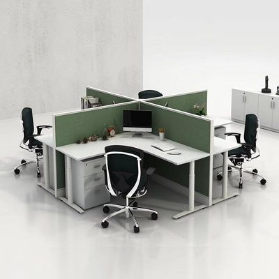 Mesa de escritório de madeira Divisão de 4 pessoas Cubicle de pessoal Mesa de escritório