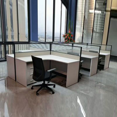 Escritório aberto Estações de trabalho de pessoal Modular tela de vidro Estações de trabalho de mesa