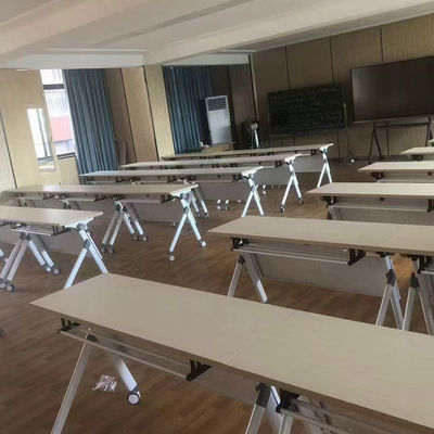 Mesa Dobrável para Estudantes em Placa de Melamina de 25mm com Tamanho de 1200x400x750mm para Mesa de Treinamento em Sala de Aula
