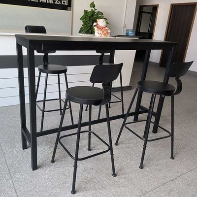 1600W Black Metal Frame Liquor Bar Table com 25mm espessura Melamine Board Mini Bar Cabinet