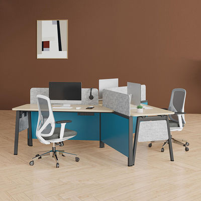 Modern Open Modular Workstation Escritório Escritório 2 3 4 Pessoas Escritório Mesa de pessoal de madeira