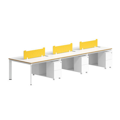 Tabela de escritório de madeira modular com gabinete