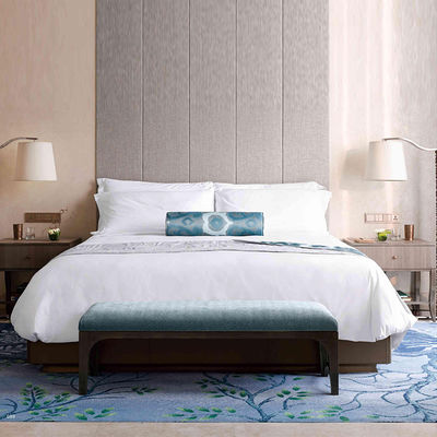 5 estrelas Luxury Hotel Bedroom Set Cama Dupla Madeira Hotel Projeto Mobiliário