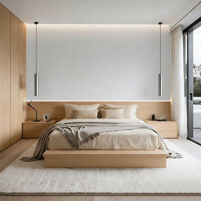 Conjunto de Mobiliário de Quarto de Hotel de Luxo por Grosso em Madeira para Cama de Hotel 5 Estrelas com Mesa de Cabeceira