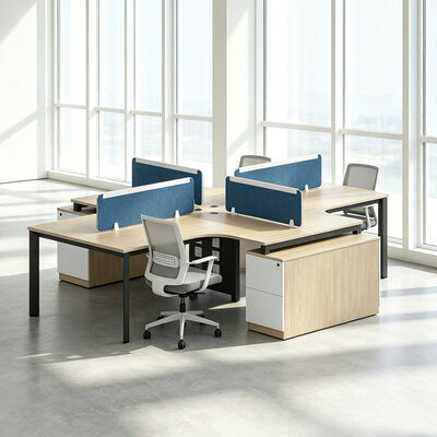Mesa de escritório de estação de trabalho combinando design moderno elegante com características práticas para criar ambientes de trabalho de escritório confortáveis