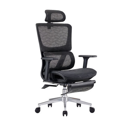 Chaise de escritório de malha ergonômica respirável de malha traseira de altura ajustável Base giratória com apoios de braço ajustáveis em 3D para escritório