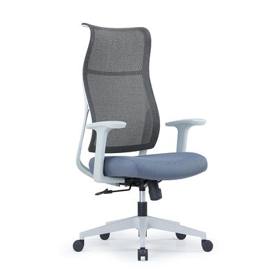 Cadeira de escritório de malha ergonômica com encosto reclinável, suporte lombar fixo e base de cinco estrelas